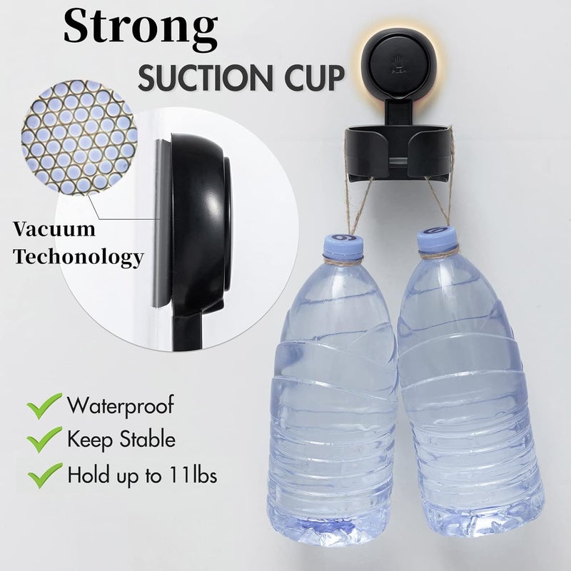 Taili Suction Cup Wine Glass Holder for Shower, Removable Wall-Mounted Bath Cup Holder for Beer, Wine, Drinks, Enjoy in The Spa, Bathroom, Kitchen, etc. Black - Image 4